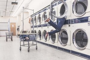 man stuck in washing machine